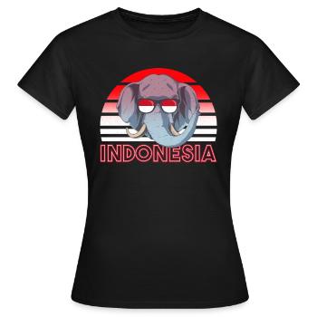 Indonesien - Frauen T-Shirt - Schwarz - Vorne - AI Model Female 172 dark (172cm)