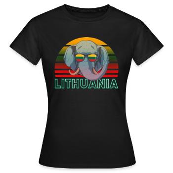 Lituanie - T-shirt Femme - noir - Devant - AI Model Female 172 dark (172cm)