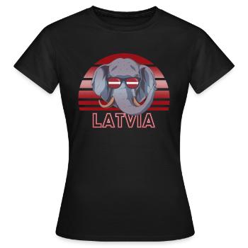 Lettonie - T-shirt Femme - noir - Devant - AI Model Female 172 dark (172cm)