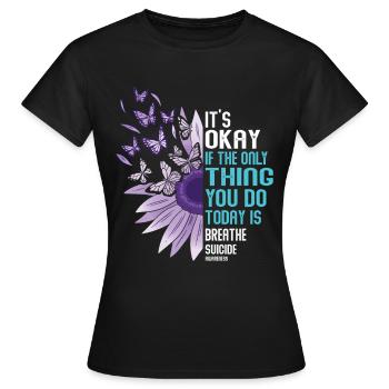 Sensibilisation à la prévention du suicide - T-shirt Femme - noir - Devant - AI Model Female 172 dark (172cm)