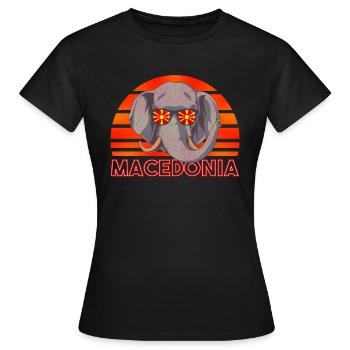 Macédoine - T-shirt Femme - noir - Devant - AI Model Female 172 dark (172cm)