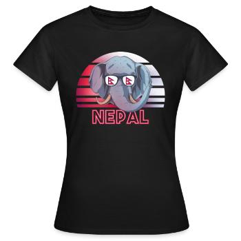 Nepal - Frauen T-Shirt - Schwarz - Vorne - AI Model Female 172 dark (172cm)