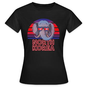 Corée du Nord - T-shirt Femme - noir - Devant - AI Model Female 172 dark (172cm)