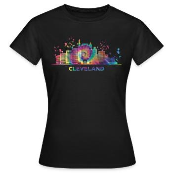 Clevelander Skyline Cleveland - Frauen T-Shirt - Schwarz - Vorne - AI Model Female 172 dark (172cm)