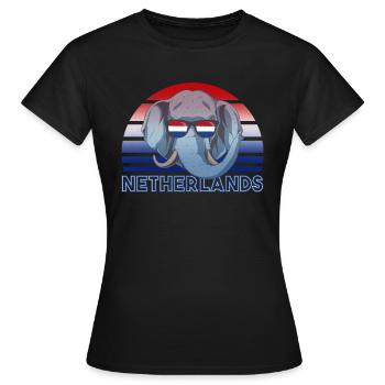 Niederlande - Frauen T-Shirt - Schwarz - Vorne - AI Model Female 172 dark (172cm)