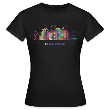 Columbusite Skyline Columbus - T-shirt Femme - noir - Devant - AI Model Female 172 dark (172cm)