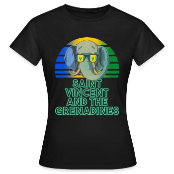 St. Vincent und die Grenadinen - Frauen T-Shirt - Schwarz - Vorne - AI Model Female 172 dark (172cm)