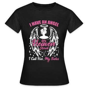 I Miss My Family Memorial Guardian Angel In Heaven - T-shirt Femme - noir - Devant - AI Model Female 172 dark (172cm)