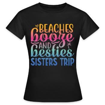 Plages, boissons alcoolisées et voyages des meilleures amies - T-shirt Femme - noir - Devant - AI Model Female 172 dark (172cm)