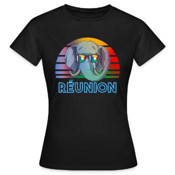Réunion - T-shirt Femme - noir - Devant - AI Model Female 172 dark (172cm)