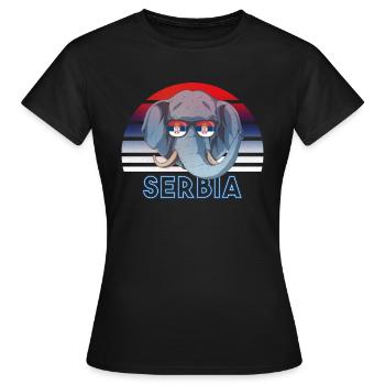 Serbien - Frauen T-Shirt - Schwarz - Vorne - AI Model Female 172 dark (172cm)