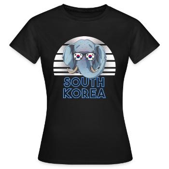 Corée du Sud - T-shirt Femme - noir - Devant - AI Model Female 172 dark (172cm)