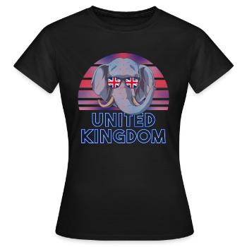 United Kingdom - Women's T-Shirt - black - Front - AI Model Female 172 dark (172cm)