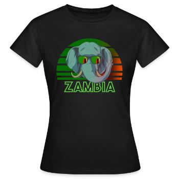 Sambia - Frauen T-Shirt - Schwarz - Vorne - AI Model Female 172 dark (172cm)