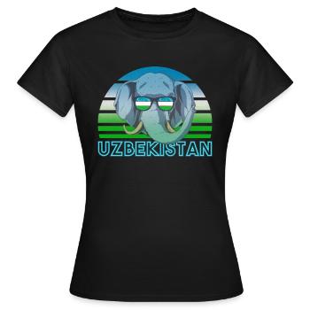 Ouzbékistan - T-shirt Femme - noir - Devant - AI Model Female 172 dark (172cm)