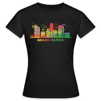 Ligne d’horizon de Grand Rapidian Grand Rapids - T-shirt Femme - noir - Devant - AI Model Female 172 dark (172cm)