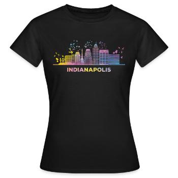Ligne d’horizon de l’Indiana Indianapolis - T-shirt Femme - noir - Devant - AI Model Female 172 dark (172cm)