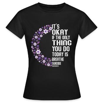 PsychicAwareness pour la prévention du suicide - T-shirt Femme - noir - Devant - AI Model Female 172 dark (172cm)