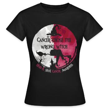 Hexe Burgunder Weiß Kopf-Hals-Krebs - Frauen T-Shirt - Schwarz - Vorne - AI Model Female 172 dark (172cm)