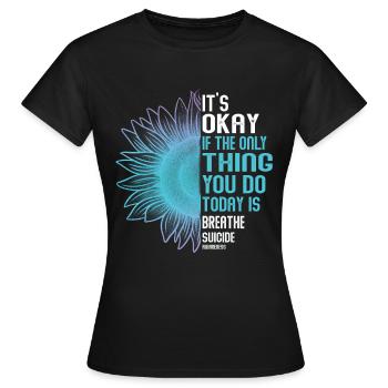 Sensibilisation à la prévention du suicide - T-shirt Femme - noir - Devant - AI Model Female 172 dark (172cm)