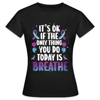 Sensibilisation à la prévention du suicide - T-shirt Femme - noir - Devant - AI Model Female 172 dark (172cm)