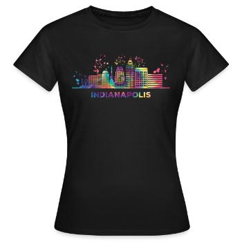 Ligne d’horizon de l’Indiana Indianapolis - T-shirt Femme - noir - Devant - AI Model Female 172 dark (172cm)