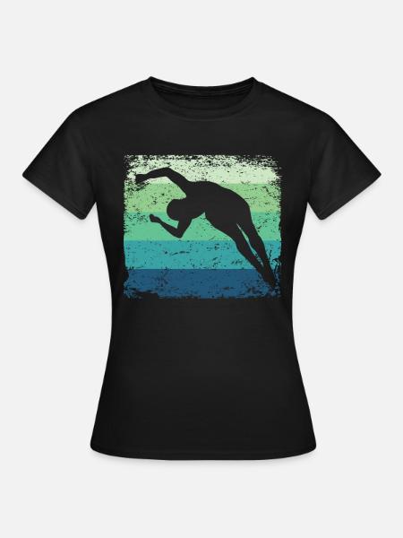 Synchronisierter Wassertaucher High Diver - Frauen T-Shirt - Schwarz