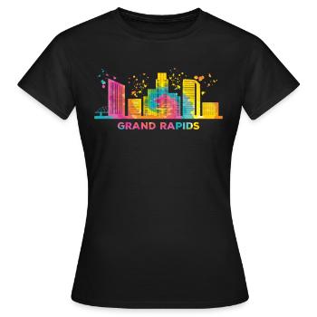 Ligne d’horizon de Grand Rapidian Grand Rapids - T-shirt Femme - noir - Devant - AI Model Female 172 dark (172cm)