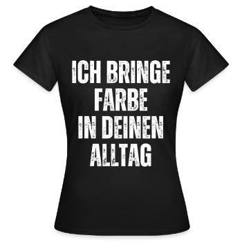 J’amène peintre peinture papa vernisseur - T-shirt Femme - noir - Devant - AI Model Female 172 dark (172cm)