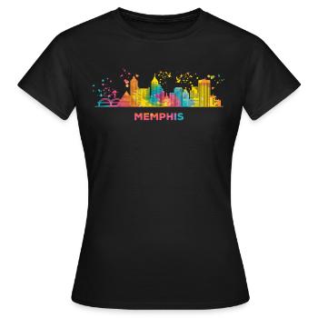 Memphean Skyline Memphis - Women's T-Shirt - black - Front - AI Model Female 172 dark (172cm)