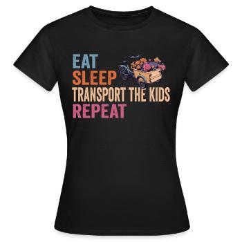 Eat Sleep Repeat Cargo Bike - Women's T-Shirt - black - Front - AI Model Female 172 dark (172cm)
