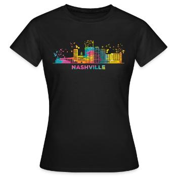 Nashvillian Skyline Nashville - Frauen T-Shirt - Schwarz - Vorne - AI Model Female 172 dark (172cm)