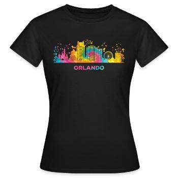 Orlandoan Skyline Orlando - Frauen T-Shirt - Schwarz - Vorne - AI Model Female 172 dark (172cm)