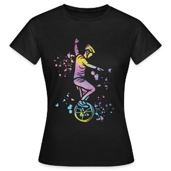 Unicycliste monocycle monocycle - T-shirt Femme - noir - Devant - AI Model Female 172 dark (172cm)