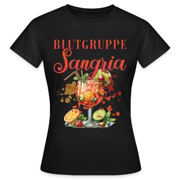 Cocktail Barman Groupe Sanguin Sangria - T-shirt Femme - noir - Devant - AI Model Female 172 dark (172cm)