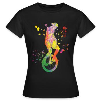 Unicycliste monocycle monocycle - T-shirt Femme - noir - Devant - AI Model Female 172 dark (172cm)