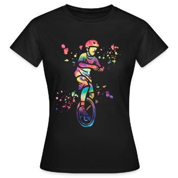 Unicyclist unicycle unicycle - Women's T-Shirt - black - Front - AI Model Female 172 dark (172cm)