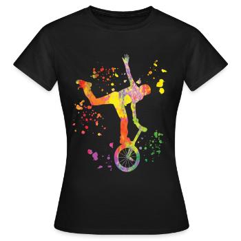 Unicycliste monocycle monocycle - T-shirt Femme - noir - Devant - AI Model Female 172 dark (172cm)