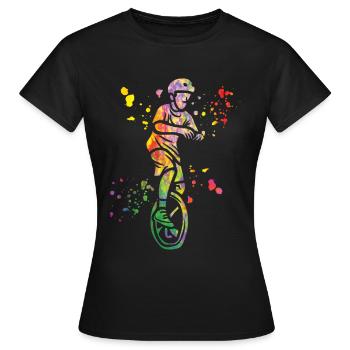 Unicycliste monocycle monocycle - T-shirt Femme - noir - Devant - AI Model Female 172 dark (172cm)