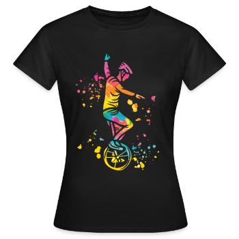 Unicycliste monocycle monocycle - T-shirt Femme - noir - Devant - AI Model Female 172 dark (172cm)