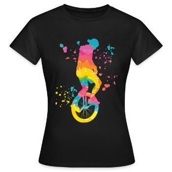 Unicycliste monocycle monocycle - T-shirt Femme - noir - Devant - AI Model Female 172 dark (172cm)