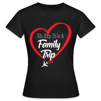 Oh Sip C’est un voyage en famille - T-shirt Femme - noir - Devant - AI Model Female 172 dark (172cm)