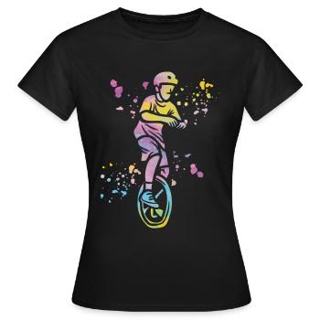 Unicycliste monocycle monocycle - T-shirt Femme - noir - Devant - AI Model Female 172 dark (172cm)