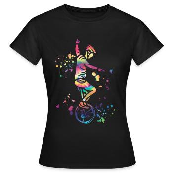 Unicycliste monocycle monocycle - T-shirt Femme - noir - Devant - AI Model Female 172 dark (172cm)