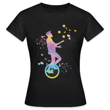 Unicycliste monocycle monocycle - T-shirt Femme - noir - Devant - AI Model Female 172 dark (172cm)