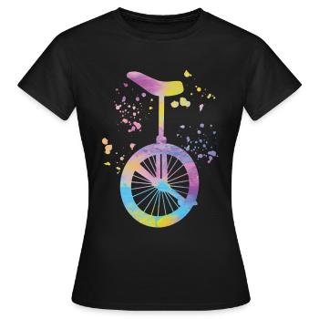 Unicycliste monocycle monocycle - T-shirt Femme - noir - Devant - AI Model Female 172 dark (172cm)