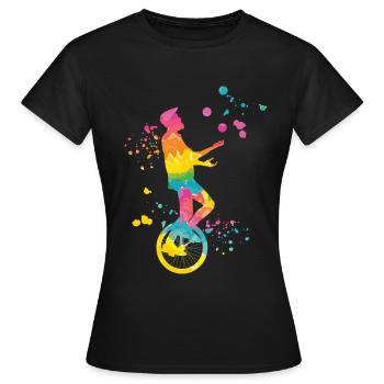 Unicycliste monocycle monocycle - T-shirt Femme - noir - Devant - AI Model Female 172 dark (172cm)