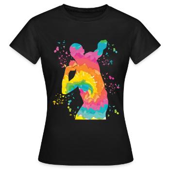 Lanceur de poids Colorsplash Lancer de poids - T-shirt Femme - noir - Devant - AI Model Female 172 dark (172cm)