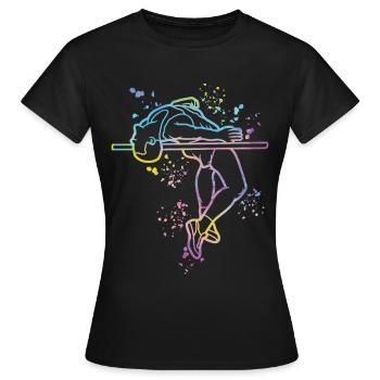Saut en hauteur Aquarelle Saut en hauteur - T-shirt Femme - noir - Devant - AI Model Female 172 dark (172cm)