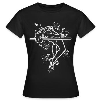 Saut en hauteur Aquarelle Saut en hauteur - T-shirt Femme - noir - Devant - AI Model Female 172 dark (172cm)
